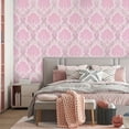 thumbnail image 4 of 1 Roll of Luxurious Light Pink Silvery Pattern Self-Adhesive Wallpaper - Waterproof, Removable, Peel and Stick Design for Easy Installation - Perfect for Living Room, Kitchen, Bedroom, Dormitory, and, 4 of 5