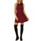 thumbnail image 5 of INSPIRE CHIC Vestido de línea A sin mangas de cuadros con cuello Peter Pan retro para mujer L rojo, 5 of 6