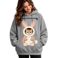 thumbnail image 3 of DHFJKG Women's Hoodie With Pet Pouch, Cute Rabbit Graphic Pet Holder Zipper Pocket Carries Pullover, 3 of 4