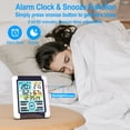 thumbnail image 3 of Zootealy Wireless Indoor Outdoor Hygrometer Thermometer Temperature Humidity Display Monitor Digital Weather Forecast Station Clock Atomic Alarm Clock with Colorful Touchscreen Adjustable Backlight, 3 of 6