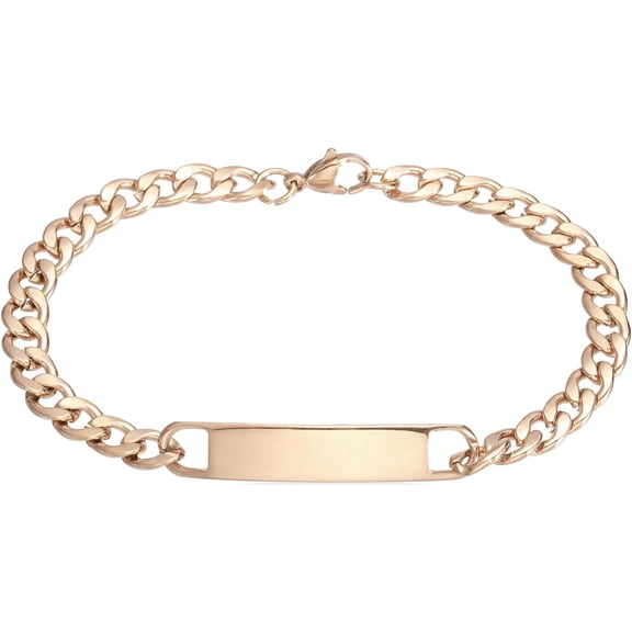 Zephyriana Custom ID Bracelets for Men Women, Personalized Custom Engraving Name Stainless Steel ID Engravable Bracelets Chain with Bag for Christmas Jewelry Gift