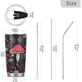 thumbnail image 3 of SKYSONIC Mushrooms Tumbler Stainless Steel Double Wall Vacuum Reusable Insulated Mug with Straw and Built-in Coaste for Cold and Hot Beverages, 20oz, 3 of 7