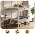 thumbnail image 3 of edx Twin Over Twin Metal Bunk Bed with Stairs & Safety Guardrails, Heavy-Duty Steel Frame, No Box Spring Needed, Space-Saving Bunk Beds, White, 3 of 7
