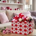 thumbnail image 2 of NIETEIN Valentine's Day Basket for Gifts Empty Storage Bin Cute Heart Gift Basket (Deep Red Checkered Heart), 2 of 7