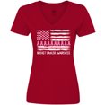 thumbnail image 3 of Inktastic Breast Cancer Awareness Pink Ribbons and Flag Women's V-Neck T-Shirt, 3 of 5