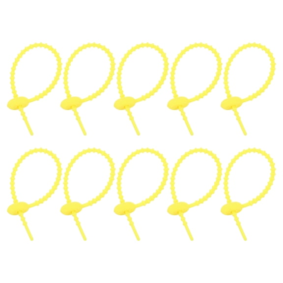 20Pack 6" Silicone Cable Ties, Reusable Zip Ties Wire Strips Organizer, Yellow