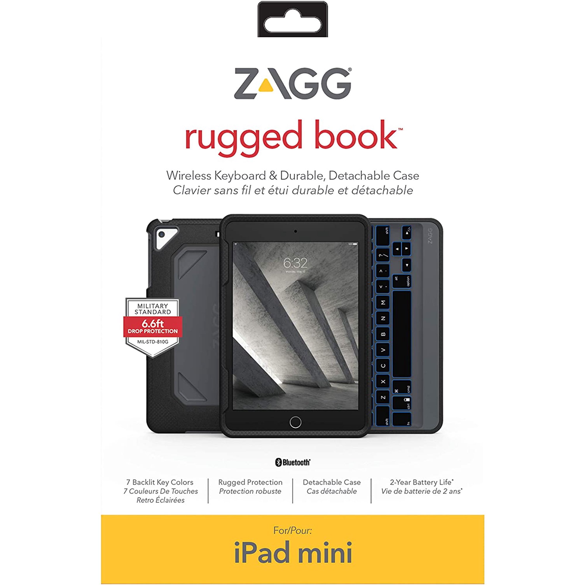 Zagg Rugged Book Durable Case And Bluetooth Keyboard For Apple Ipad Mini 5 7 9 Charcoal Walmart Canada