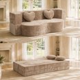 thumbnail image 2 of Bocarali 78.7" Convertible Folding Sofa Bed, Boneless Cloud Couch, Modular Sofa with Pillows, Warm Taupe, 2 of 10