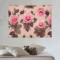 thumbnail image 4 of GOSMITH  Pretty Pink Roses Elegant Polyester Wall Hanging Tapestry 60x51in - Full Single-Side Printing Durable Skin-Friendly Lightweight Easy To Hang Horizontal Model, 4 of 7