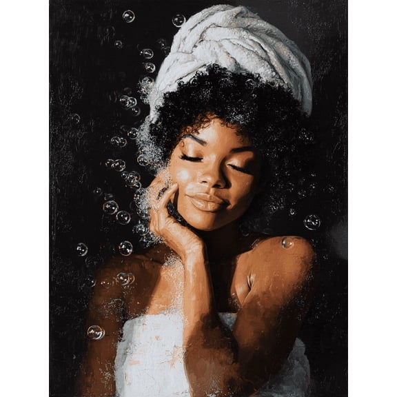 UXIEQU Woman in Towel Canvas Wall Decor 15.75x11.81 Inches