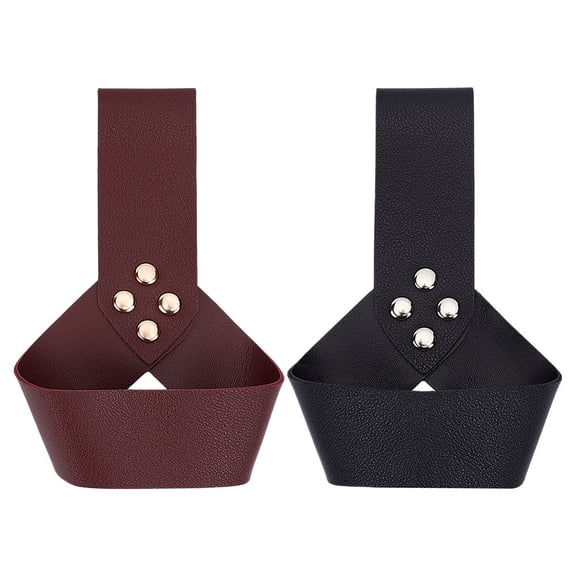 2Pcs Leather Frog Leather Belt Holder Rapier Knight Holder Leather Sheath Scabbard Holder Medieval Scabbard Belt Accessories Brown Black DIY