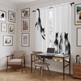 thumbnail image 5 of Black White Cat Kitchen Curtain for Berdoom Living Room Cafe 72 Inch Length, Retro Art Animals Tiers Curtains Light Filtering Drapes Rod Pocket Window Treatment 2 Panels 52"Wx72"L, 5 of 8