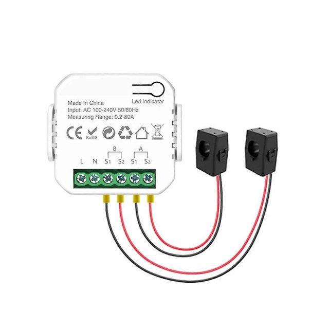 Tuya Wifi Smart Power Meter with Current former Clamp 2 Channel 80A Energy Meter Smart Home Wat