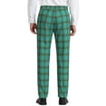 thumbnail image 3 of INSPIRE CHIC Men's Pants Plaid Casual Regular Fit Flat Front Stretch Checked Trousers 28 Green Yellow, 3 of 7