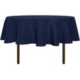 thumbnail image 1 of LAICAIW Nappe Ronde - 60 Pouces - Résistante à l'Eau, Anti-Déversement, Lavable, Nappe en Polyester, Tissu Décoratif, Housse de Table pour Table à Manger, Buffets, Fêtes et Camping, Bleu Marine, 1 of 7