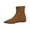 Brown, variant on Black Ladies Pointed Toe Ankle Boots Flat Heel Slip On Solid Color Casual Winter Footwear For Women