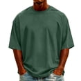 thumbnail image 2 of COSFO Cotton Men Tee Shirts Solid Short Sleeve Workout Shirt Solid Pullover Classic Fit Crew Neck Casual Tops, 2 of 5