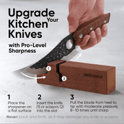 Matsato Knife Sharpener. Professional Japanese Knife and Scissor Sharpener. 2-in-1 Sharpening Tool