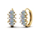 thumbnail image 2 of Mooneye 925 Sterling Silver Gold Vermeil 1.36 Ct Round Opal Huggie Hoop Women's Wedding Earrings, 2 of 4