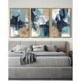thumbnail image 3 of SHENIFY Abstract Wall Art 16x24in3pcs Natural Framed Blue Gray White Modern Minimalist Painting Decor Graffiti Artwork, 3 of 5