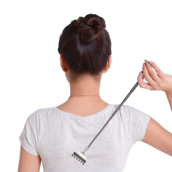 2pcs Telescoping Metal Back Scratchers, Stainless Steel Extendable Telescopic Backscratcher, Extendable Itch Relief Tool for Adults, Handheld Scratchers for Back Itching Compact Portable Design