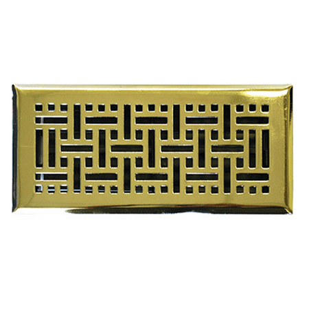 Great Ventilation - Accord Ventilation AMFRPBB214 Wicker Design Floor Register, Polished Brass, 2...