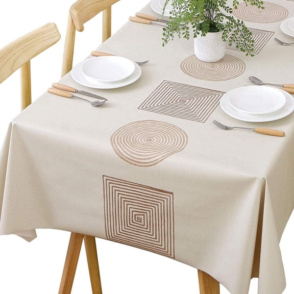 Heavy Duty Vinyl Table Cloth Plastic Table Cloths for Kitchen Dining Table Wipeable PVC Waterproof Tablecloth for Square Table (60"x 60", Olives)