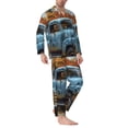 thumbnail image 2 of Fotbe Rustic Vintage Truck Autumn Pijama de Hombre con Estampado de Manga Larga, Conjunto de 2 Piezas, Ropa de Dormir Suave y Cómoda con Bolsillos-Large, 2 of 7
