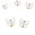 thumbnail image 6 of Milageto 6 Pieces Butterfly Button Covers Shirt Cufflinks for Banquet Wedding Blouses White, 6 of 8