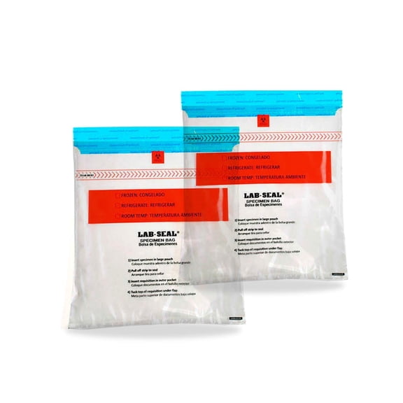 Clear Tamper-Evident Specimen Bags, Pull Tab Adhesive Closure, 1000 Count, 10 x 10 in