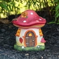 thumbnail image 2 of Northlight 6.25" Red Mushroom House Outdoor Garden Statue, 2 of 6