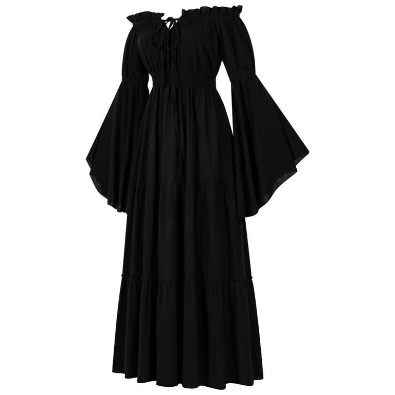 chinese dress ladies Women's Challis Peasant Smocked Maxi Dress