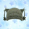 thumbnail image 2 of AJGRHE Beanies Cat Beanie Y2k Beanie Goth Knit Hat Grunge Crochet Hats for Women y2k Accessories Star Cat Ear Cap For Adults Warm Hand Crocheted Ear Striped Wool Ear Cap Green2 One Size, 2 of 3