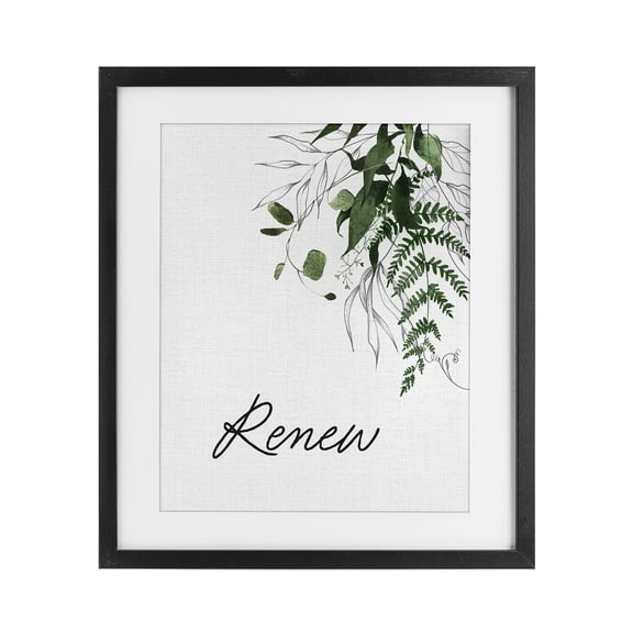 Renew Ferns & Botanicals Black Framed Print Under Glass, design by Lettered and Lined