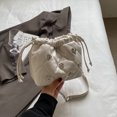 thumbnail image 1 of Bolso tipo cubo con cordón bolso cruzado de cuero de PU bolso de mano de diseñador a cuadros para mujer, 1 of 9