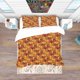 thumbnail image 3 of Juego de Funda Nórdica Bohemia y Ecléctica "Plumas de Pavo Real" Naranja Dorado y Rojo, 3 of 5
