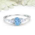 thumbnail image 3 of HeartsAndYou 1ct Natural Blue Aquamarine & Diamond Ring Trilogy 100% 14k SOLID White Gold, 3 of 9