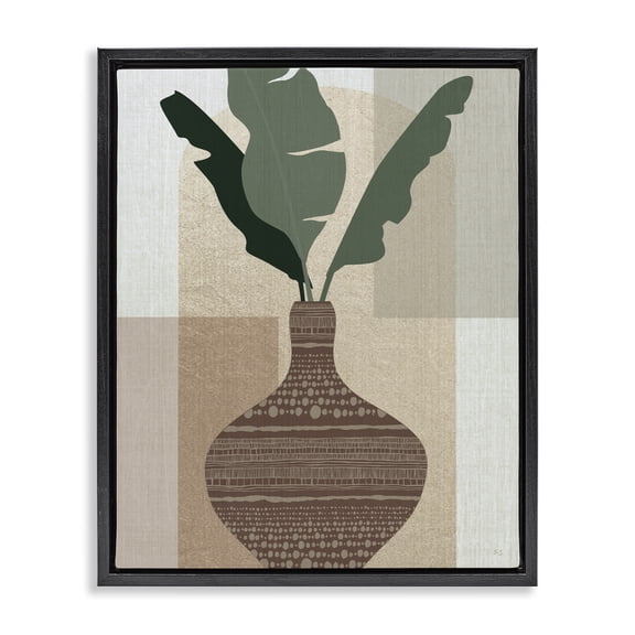 Stupell Industries Eclectic Earthy Boho Plant Sprigs Black Floating Frame Canvas Art, 17 x 21, by Susan Jill