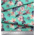 thumbnail image 2 of Soimoi Rayon Fabric Leaves & Floral Print Fabric by Yard 56 Inch Wide, 2 of 3