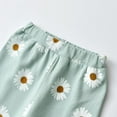 thumbnail image 5 of Toddler Baby Girl Clothes Ruffle Long Daisy Printed Tops with Floral Pants and Headband Set Green 3-6 Months, 5 of 6
