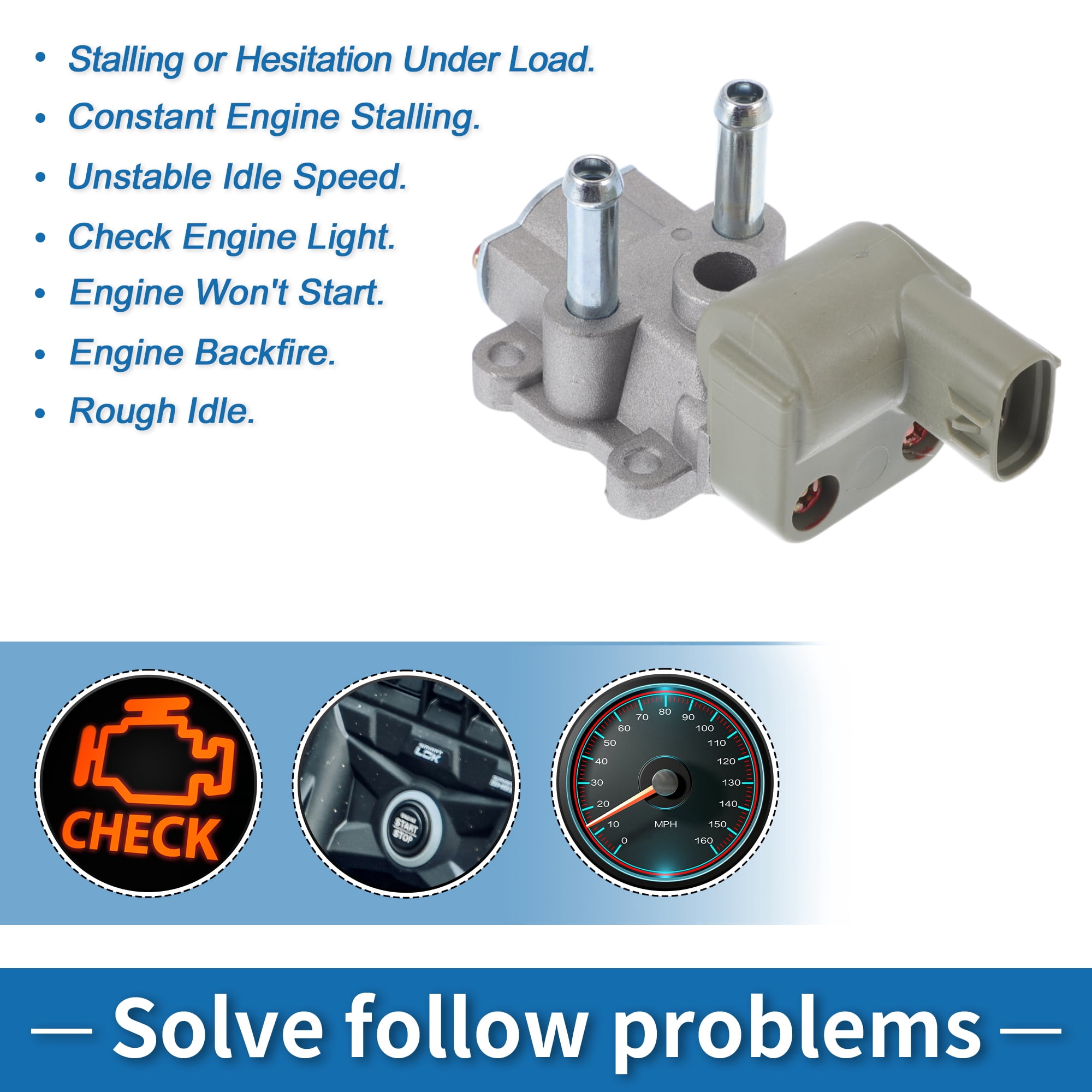Unique Bargains Car Idle Air Control Valve for Toyota Tercel 1995-1998 Replace No.2227011010 IACV Idle Motor Idle Air Control Valve for Stable Engine Operation