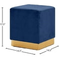 thumbnail image 4 of Meridian Furniture Jax Contemporary Velvet Ottoman/Stool in Navy, 4 of 8