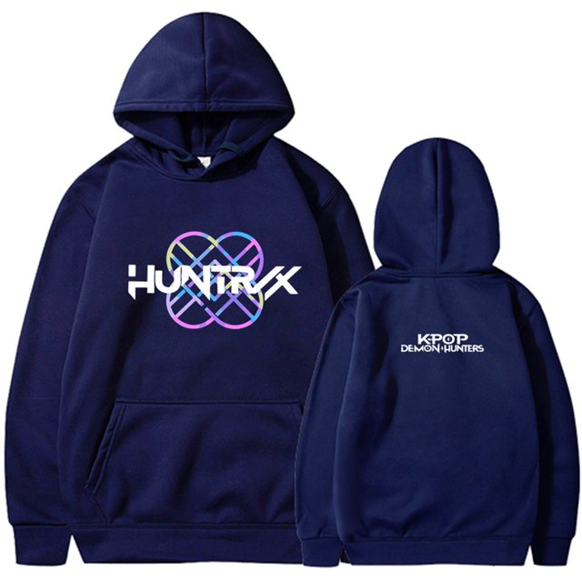 Pop cazadora para niña Hooded Sweatshirt,Soft Streetwear Pullover,Cute Long Sleeve Hoodie for Fall Winter Unisex (Navy)