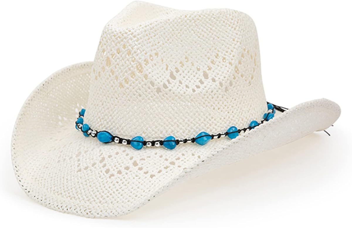 Western Cowgirl Hat, Straw Cowboy Hat for Women with  display picture 1