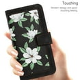 thumbnail image 5 of Allytech Wallet Case for iPhone 15, Card Slots + Wrist Strap + Shoulder Strap, Flower Pattern Premium PU Leather Kickstand Magnetic Clasp Soft TPU Shockproof Anti-Drop Shell - Black, 5 of 9