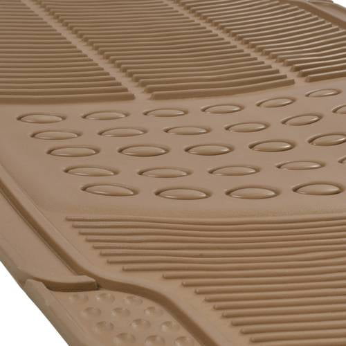 BDK MT-654-BG Heavy Duty 4-Piece Front and Rear Rubber Mats-All Weather Protection-Universal Car Truck SUV-Beige