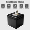 thumbnail image 5 of Giantex Seat Cube with Storage Space, Ottoman Made of Artificial Leather & Wood, Upholstered Ottoman, Black, 5 of 9