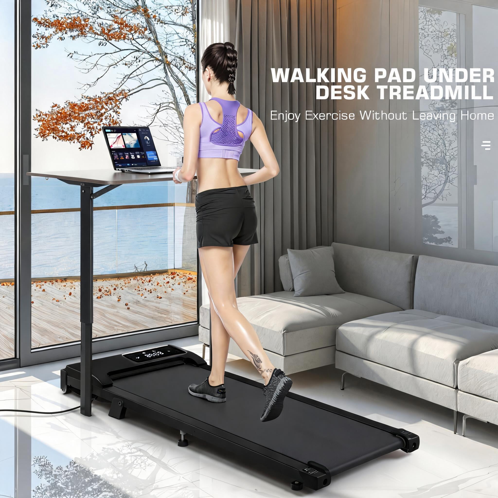 ANCHEER Walking Pad, 2 in 1 Under Desk Treadmill with Remote Control、LED Display, 300 lbs Portable Treadmill for Home/Office (Green)