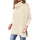 thumbnail image 3 of Suéteres de Cuello Alto de Gran Tamaño para Mujer, Larga de Murciélago, Dobladillo Abierto, Túnica, Suéter de Punto, Tops Albaricoque M, 3 of 8