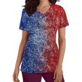 thumbnail image 5 of Gamivast Scrubs for Women Distressed Flag Star Print Short Sleeve Nursing Scrubs Breathable V-Neck Scrub Shirts Relaxed Healthcare Workwear Top, 5 of 5